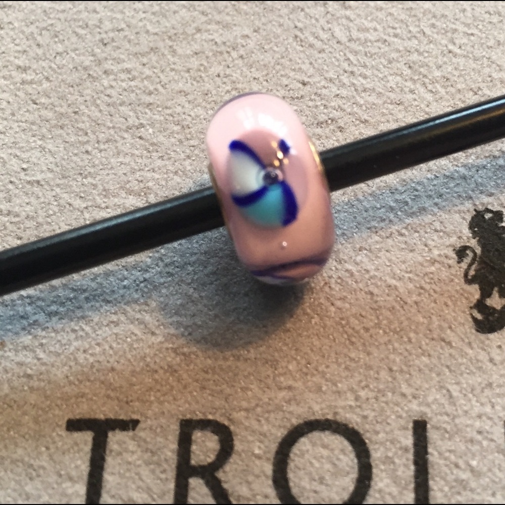 Trollbeads glass bead with silver core.